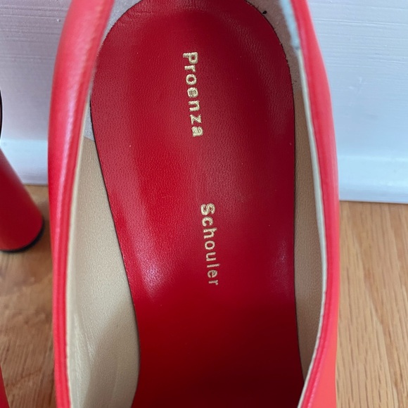Proenza Schouler Glove Leather Bold Red Heels - Picture 4 of 6